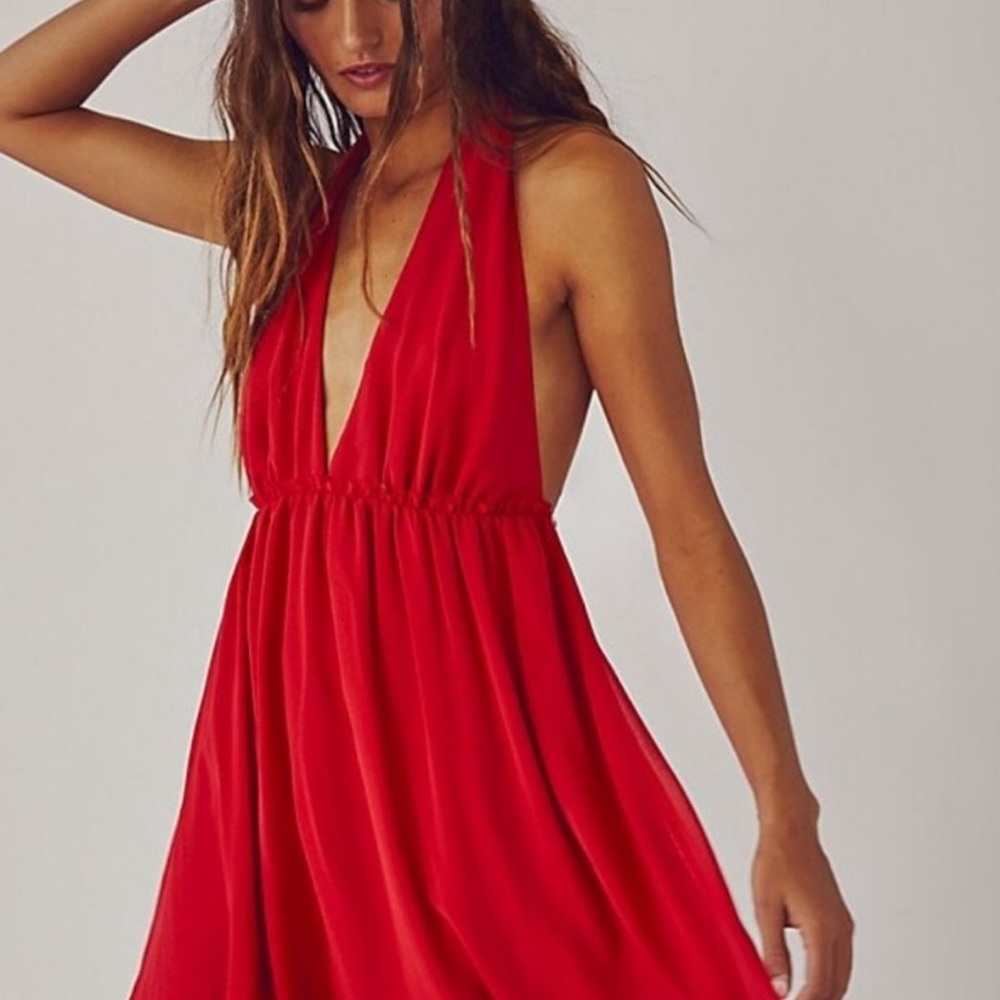 NWT red halter dress Free People